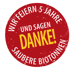 Wir feiern 5 Jahre saubere Biotonnen und sagen Danke! Grafik: Stadt Oldenburg