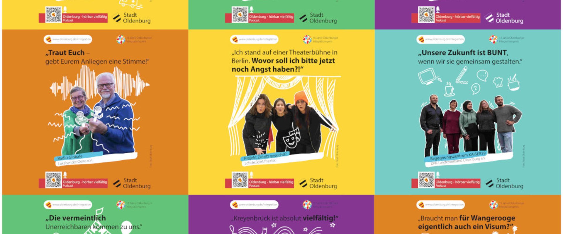 Plakat zur Jubiläums-Aktion des Oldenburger Integrationspreises mit einer Podcast-Reihe. Foto: Stadt Oldenburg