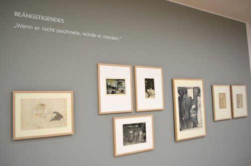 Ausstellungsansicht Bereich „Beängstigendes“, Foto: Horst-Janssen-Museum