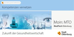 Titelseite der Mini-Broschüre zum Quartier MediTech Oldenburg. Foto: Paulista/fotolia.de, Layout: Anja Meinen