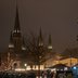 Vorschau: Die Lambertikirche mit den fünf beleuchteten Türmen auf dem Lamberti-Markt 2025. Foto: Sascha Stüber
