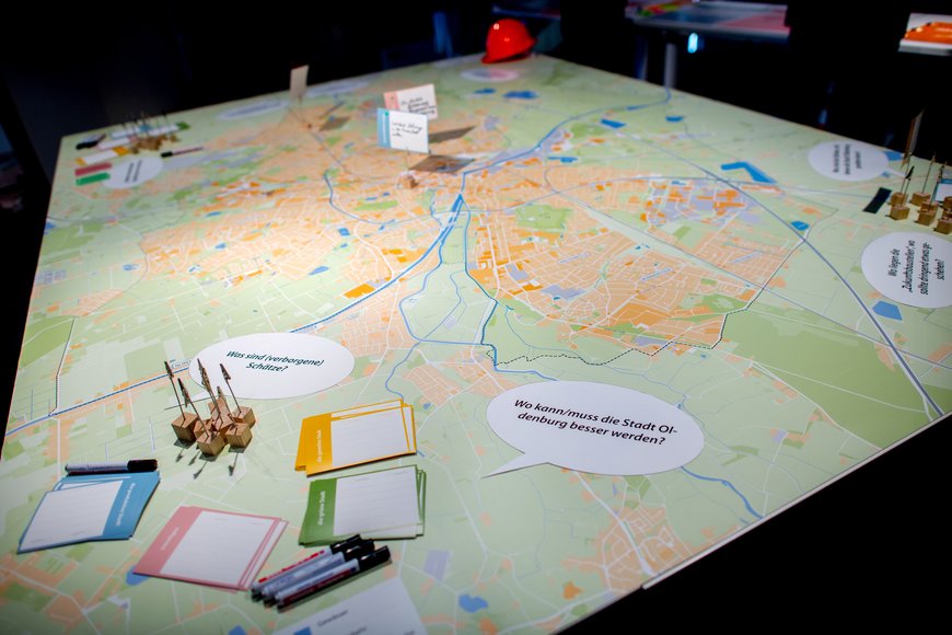 Grundkarte der Stadt Oldenburg, wo Bürgerinnen und Bürger ihre Anmerkungen lokalisieren können. Foto: Hauke-Christian Dittrich