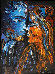 Ein Paar, dass sich annähert zum Kuss