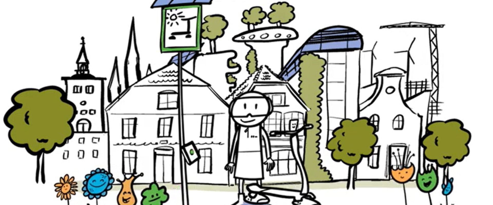 Figur vor Stadtkulisse. Grafik: Stadt Oldenburg