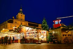 Blick über den Lamberti-Markt in Richtung Schloss im Jahr 2017. Foto: Sascha Stüber