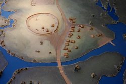 Stadtmodell um 800 aus dem Stadtmuseum. Quelle: Stadtmuseum