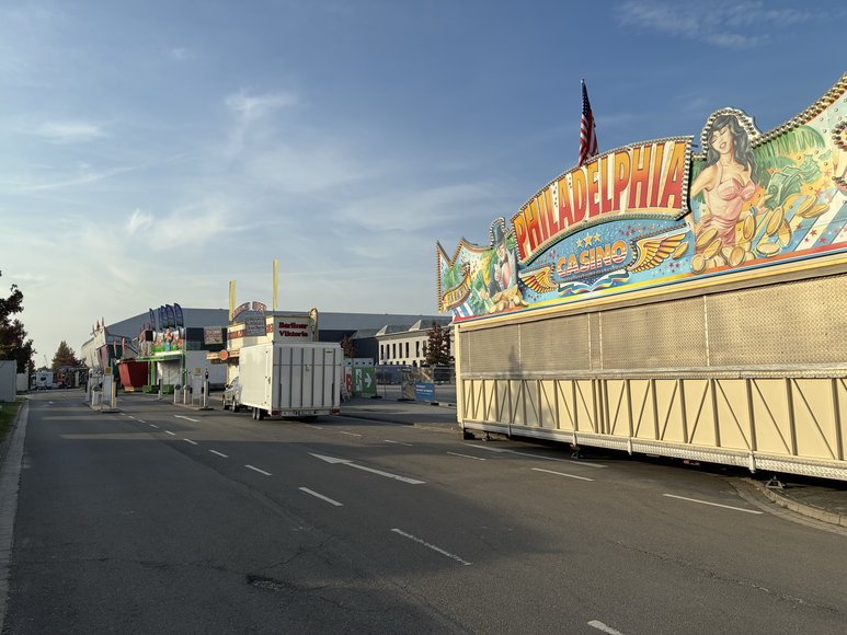 Das Philadelphia Casino mit Blick in den Gang beim Aufbau am 28. September 2026. Foto: Stadt Oldenburg