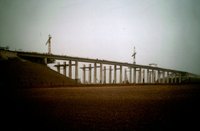 Bau der Huntebrücke. Foto: Rolf Scharfenberg