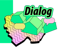 Grüner Banner mit dem Text „Oldenburger Wärmeplan“ und „Dialog“. Grafik: Coool Agency GmbH