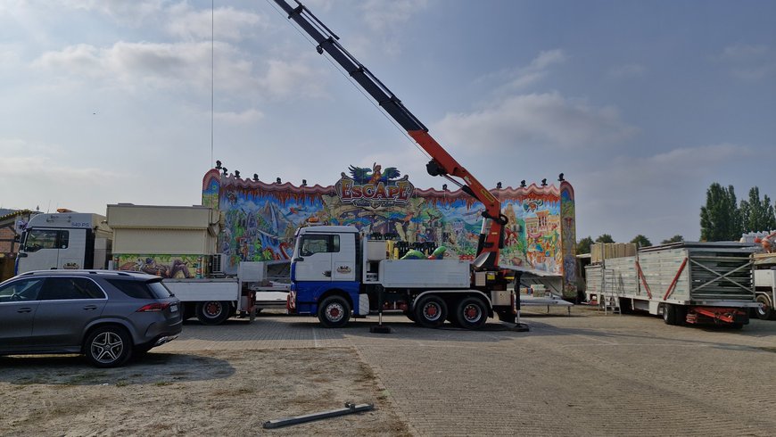 Der Aufbau von Escape – Flight of Fear Oldenburg am 19. September 2024. Foto: Stadt Oldenburg