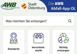 Bildschirmfoto der Abfall App OL mit App Icons. Foto: Stadt Oldenburg.