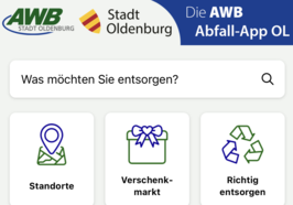 Bildschirmfoto der Abfall App OL mit App Icons. Foto: Stadt Oldenburg.