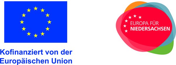 Logo der EU (Kofinanziert von der Europäischen Union) und das Logo von Europa für Niedersachsen. Quelle: Europa für Niedersachsen Logo der EU (Kofinanziert von der Europäischen Union) und das Logo von Europa für Niedersachsen. Quelle: Europa für Niedersachsen