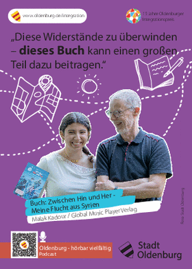 Postkarte zum Buch „Zwischen Hin und Her - Meine Flucht aus Syrien“ Foto: Stadt Oldenburg