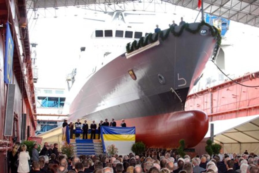 Taufe der Korvette Oldenburg: Ein Schiff im Trockendock. Foto: Stadt Oldenburg