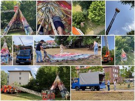 Collage vom Tipiumzug. Foto: Stadt Oldenburg