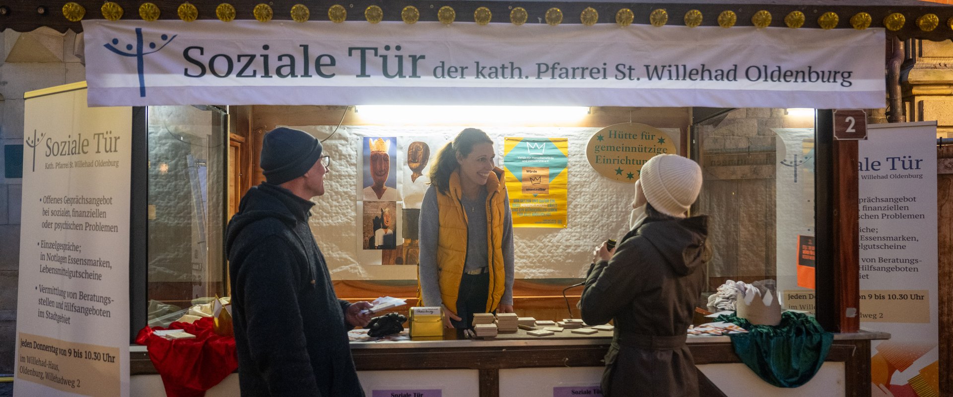 Die Hütte für gemeinnützige Einrichtungen auf dem Lamberti-Markt. Foto: Sascha Stüber