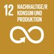 Ziel 12: Nachhaltige/r Konsum und Produktion. Quelle: Engagement Global Icon zu Ziel 12: als liegende Acht geformter Pfeil. Quelle: Engagement Global