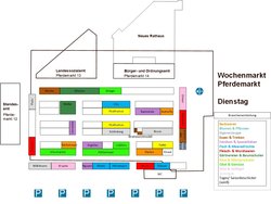 Plan des Wochenmarktes Pferdemarkt dienstags. Plan: Stadt Oldenburg