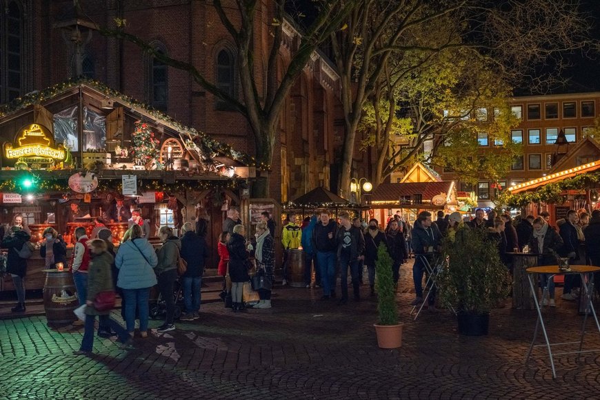 Blick in Richtung Lamberti-Kirche auf dem Lamberti-Markt 2021. Foto: Sascha Stüber