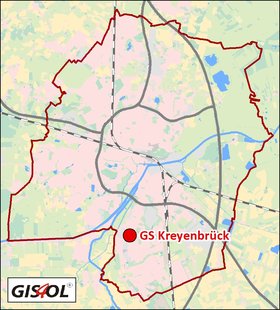 Lage der Grundschule Kreyenbrück. Klick führt zur Karte. Quelle: GIS4OL