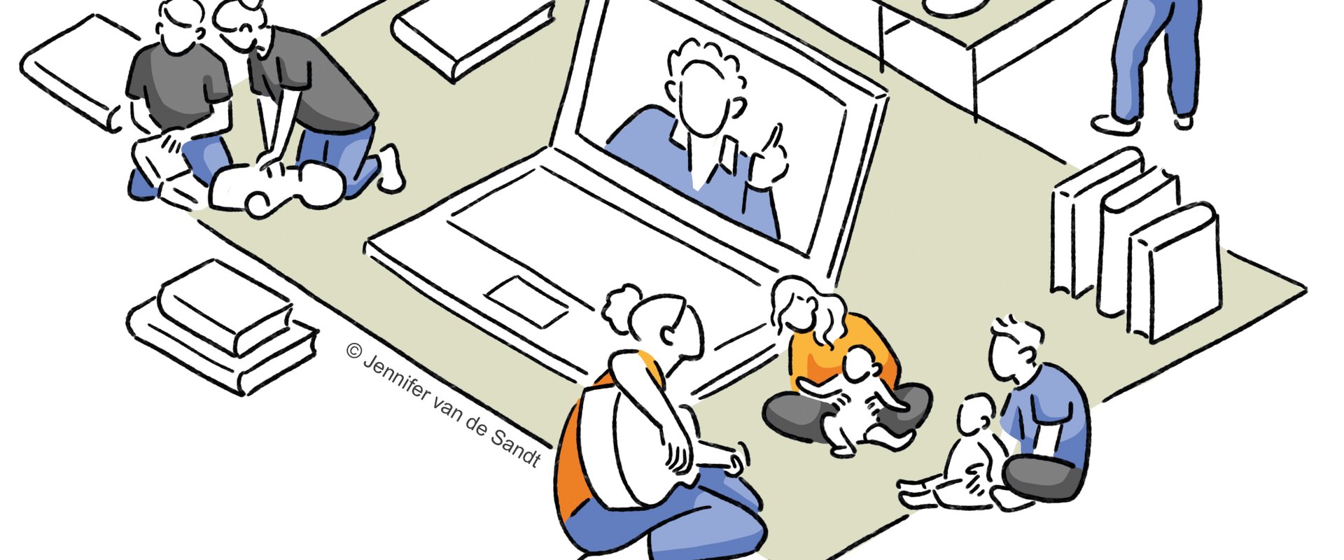 Illustration zum Thema Bildung und Wertschätzung mit unterschiedlichen Bildelementen. Illustration: Jennifer van de Sandt 