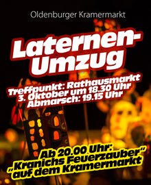 Plakat zum Laternenumzug zum Kramermarkt 2025. Copyright: OSV