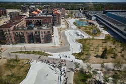 Blick vom neuen Rathaus in Høje-Taastrup über Park und Stadtteil. Foto: Claus Bjørn Larsen Blick vom neuen Rathaus in Høje-Taastrup über Park und Stadtteil. Foto: Claus Bjørn Larsen