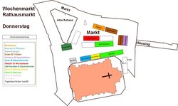 Plan des Wochenmarktes Rathausmarkt donnerstags. Plan: Stadt Oldenburg