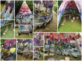 Collage vom zerstörten Tipi. Foto: Stadt Oldenburg