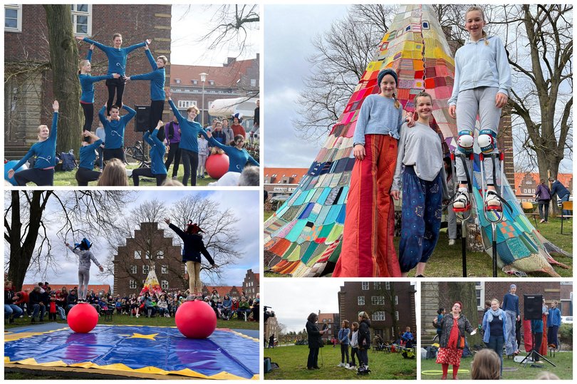 Collage von der Eröffnungsfeier vom Tipi. Foto: Stadt Oldenburg