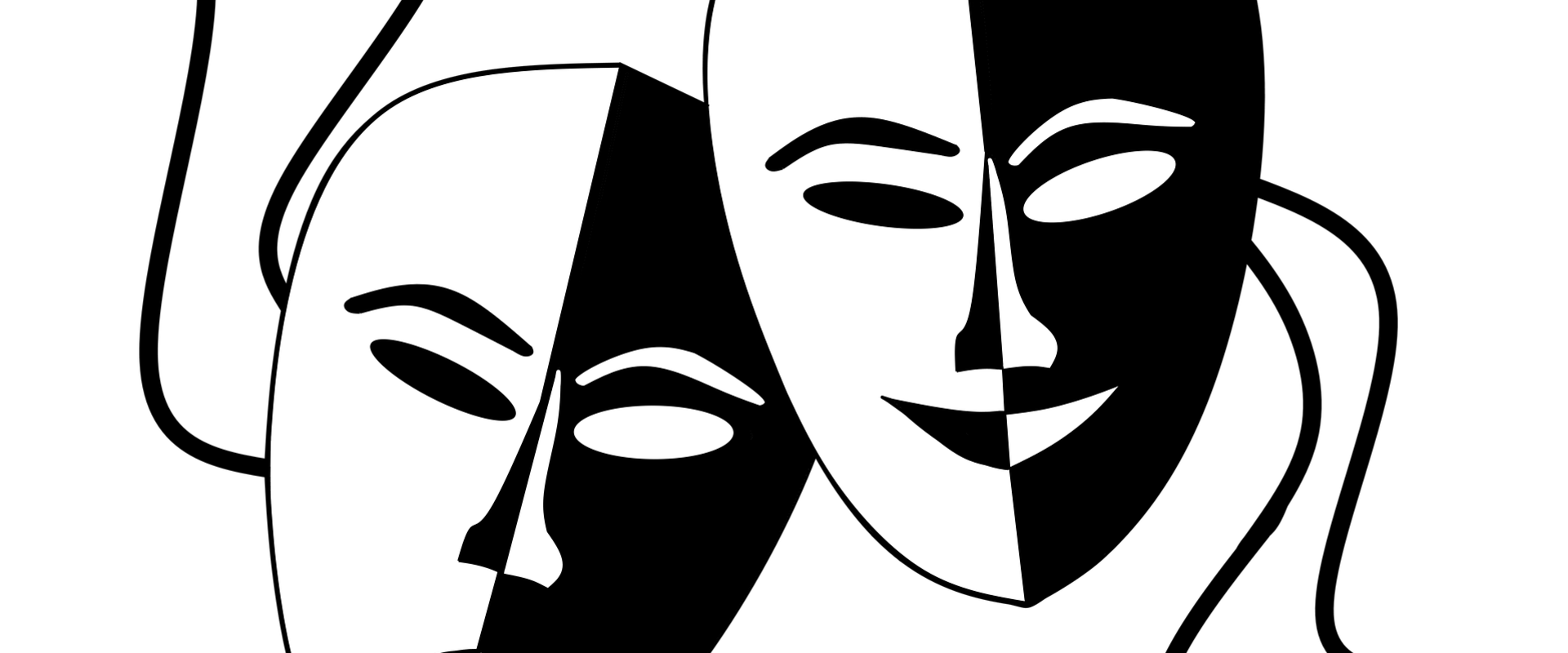 Theatermasken schwarz/weiß. Grafik: conmongt/Pixabay