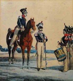 Großherzoglich-Oldenburgisches Militär um 1840. Quelle: Stadtmuseum Oldenburg
