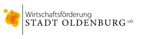Logo des Anbieters von OL-WLAN, der Wirtschaftsförderung Stadt Oldenburg. Links orangefarbene Bubbles, die sich überschneiden, rechts der Schriftzug.