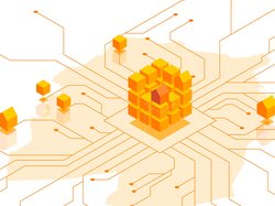Würfel als Symbolf für Open Data auf den Grundrissen der Stadt Oldenburg.