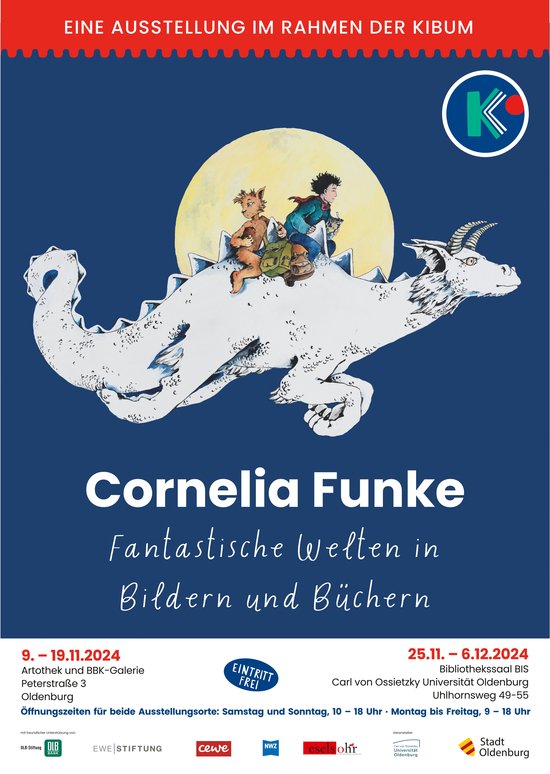 Originalillustrationen von Cornelia Funke zeigt die Ausstellung „Fantastische Welten in Bildern und Büchern“, die sowohl in der Peterstraße als auch an der Universität laufen wird. Bild: KIBUM/Cornelia Funke Bild: KIBUM/Cornelia Funke