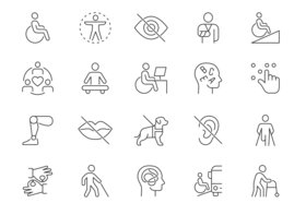 Symbole für verschiedene Arten von Beeinträchtigungen. Quelle: Giorgi Gogitidze/istock.com