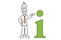 Figur mit grünem Info-I. Foto: bschpic/Pixelio.de