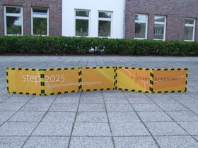 Banner zum Step 2025 vor dem Technischen Rathaus. Foto: Stadt Oldenburg