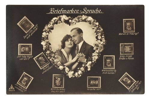 Historische Postkarte mit Liebesbotschaften. Foto: Stadtmuseum Oldenburg