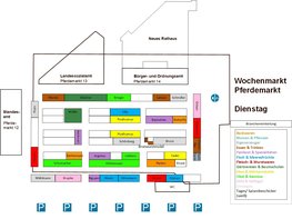 Plan des Wochenmarktes Pferdemarkt dienstags. Plan: Stadt Oldenburg