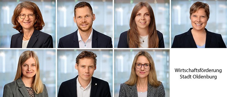 Die Mitarbeiterinnen und Mitarbeiter des Fachdienstes Standortmarketing bei der Wirtschaftsförderung Stadt Oldenburg. Foto: Foto- und Bilderwerk