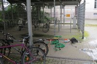 Wird wieder hübsch gemacht: die Fahrradstation am Waffenplatz. Foto: Stadt Oldenburg
