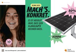 Die Kampagne „Mach’s konkret“ für gewinnbringenden Klimaschutz und das städtische Klimaportal wurde für einen Marketing for Future Award nominiert. Grafik: Coool Agency
