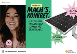 Die Kampagne „Mach’s konkret“ für gewinnbringenden Klimaschutz und das städtische Klimaportal wurde für einen Marketing for Future Award nominiert. Grafik: Coool Agency