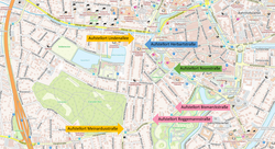 Aufstellorte Kramermarktsumzug. Copyright: Stadt Oldenburg 2025, FD 402 Geo und Daten/Bundesamt für Kartographie und Geodäsie 2024 Aufstellorte Kramermarktsumzug. Copyright: Stadt Oldenburg 2025, FD 402 Geo und Daten/Bundesamt für Kartographie und Geodäsie 2024