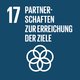 Ziel 17: Partnerschaften zur Erreichung der Ziele. Quelle: Engagement Global Icon zu Ziel 17: Fünf einander überlappende Kreise. Quelle: Engagement Global