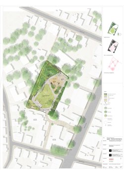Lageplan Neugestaltung Freifläche Lindenhofsgarten. Plan: TREIBHAUS Landschaftsarchitektur-Hamburg