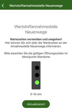 Ampelsystem von den Wertstoffannahmestellen. Foto: Stadt Oldenburg