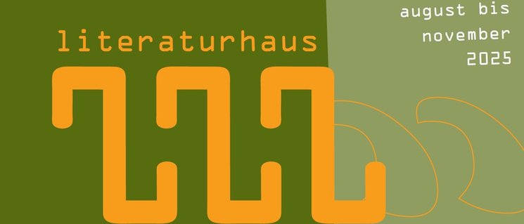 Titelseite des Literaturhaus-Programmheftes für August bis November2025. Entwurf: Gine Seitz